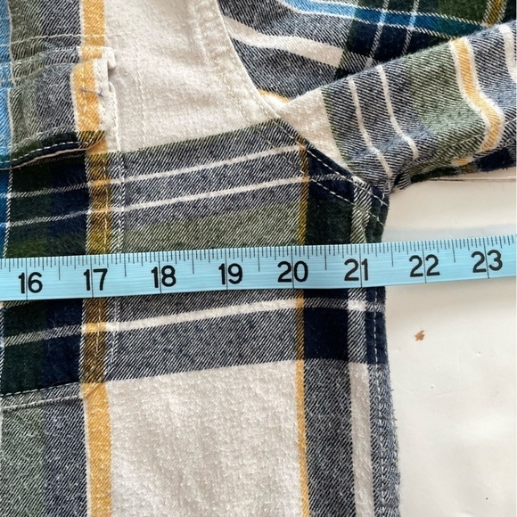 Aeropostale Green Blue Plaid Cotton Long Sleeve Button Front Flannel Shirt Sz MD - Picture 8 of 10